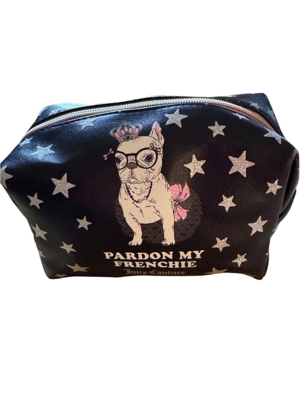 Juicy Couture Black Cosmetic Pouch with Pink Accents